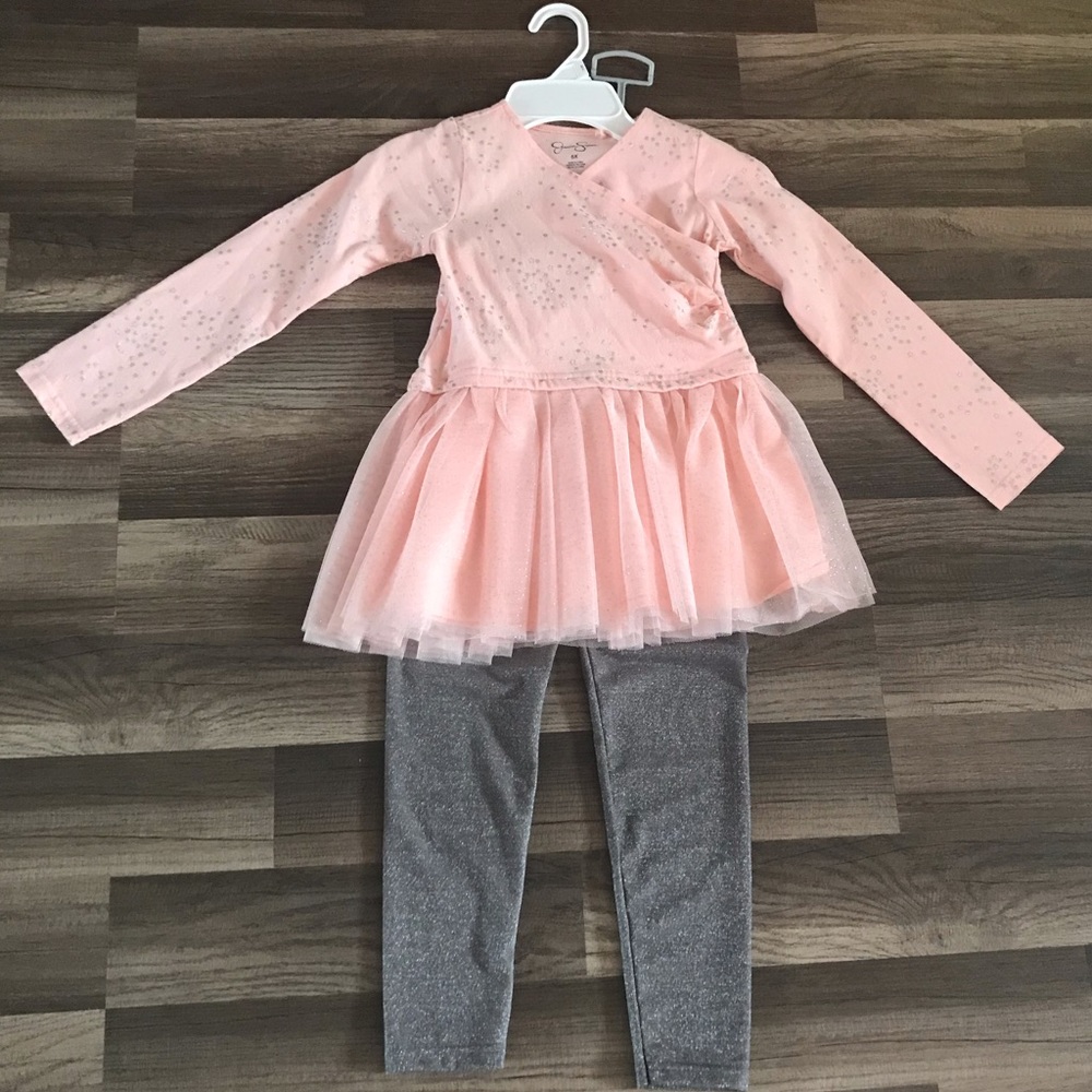 Jessica Simpson girls 6x pink  grey outfit